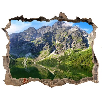 Hole in the wall decal Mountain landscape with a lake