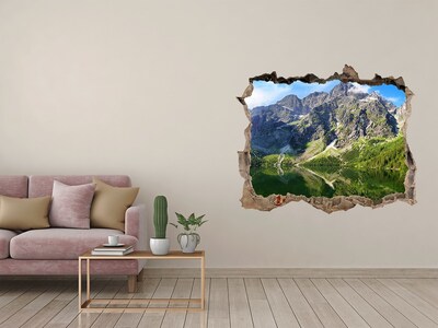 Hole in the wall decal Mountain landscape with a lake