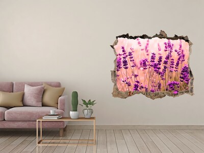 Hole in the wall decal Lavender flower meadow