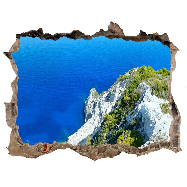 Hole in the wall decal View of the blue sea