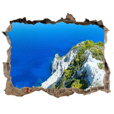 Hole in the wall decal View of the blue sea