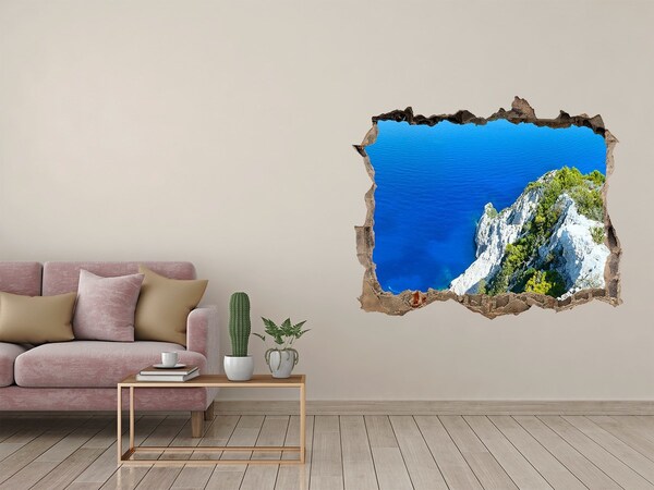 Hole in the wall decal View of the blue sea