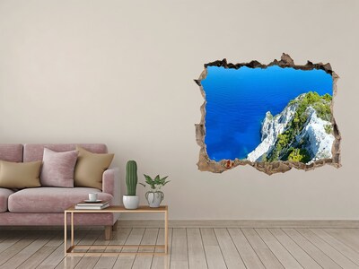Hole in the wall decal View of the blue sea