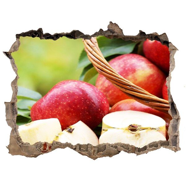 Hole in the wall sticker Sweet apples in a basket