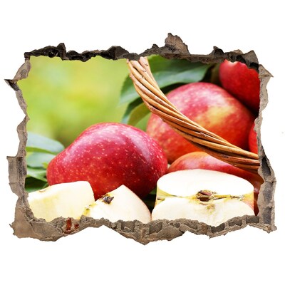 Hole in the wall sticker Sweet apples in a basket