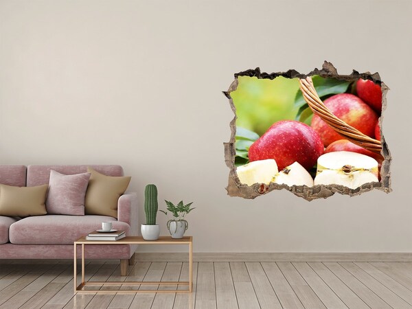 Hole in the wall sticker Sweet apples in a basket