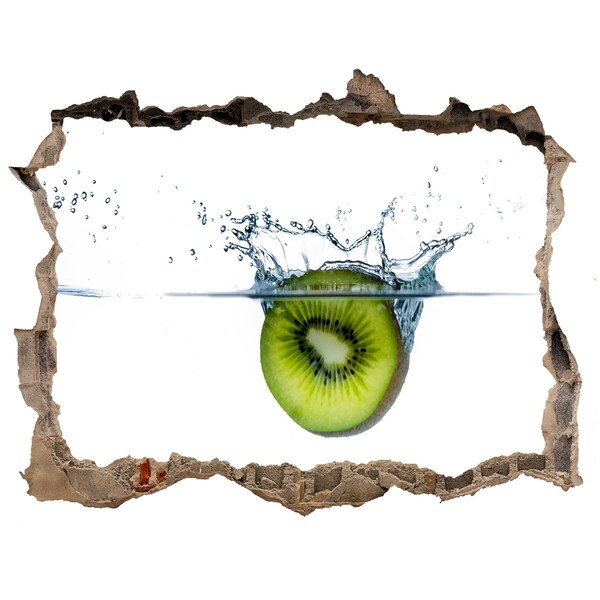Hole in the wall decal Kiwi in water