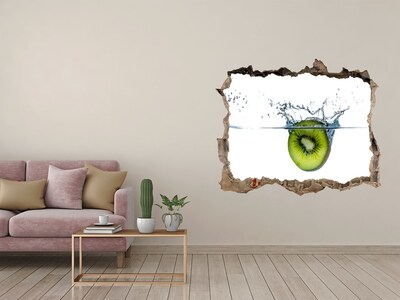 Hole in the wall decal Kiwi in water