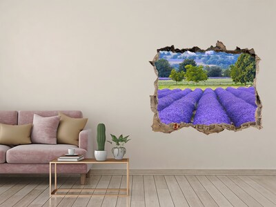 Hole in the wall sticker Lavender field