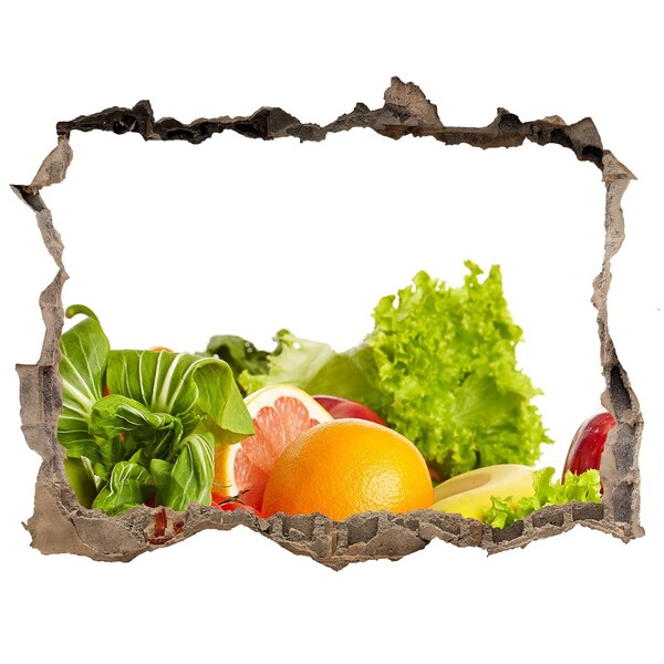 Hole in the wall decal Fruits and vegetables