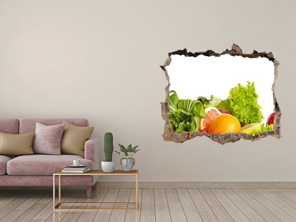Hole in the wall decal Fruit and Vegetables in a Hole in the Wall