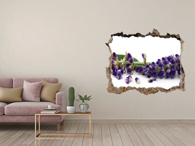 Hole in the wall sticker Lavender flower through a hole in the wall