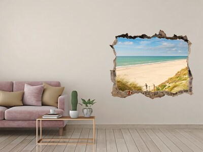 Hole wall sticker Caribbean Beach Through a Hole in the Wall