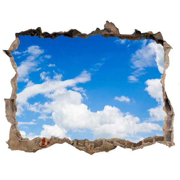Hole wall sticker Blue sky with clouds