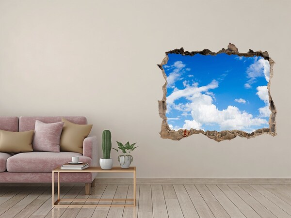 Hole wall sticker Blue sky with clouds