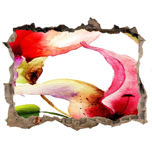 Hole wall sticker A floral burst of color