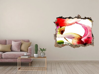 Hole wall sticker A floral burst of color