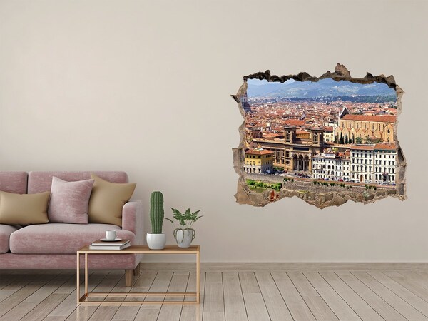 Hole wall sticker View of Florence