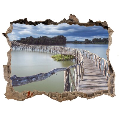 3D wall hole A bridge on the water