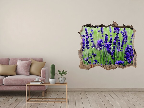 Hole wall sticker Lavender flower meadow