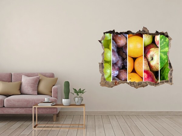 Hole in the wall decal Fruit in concrete