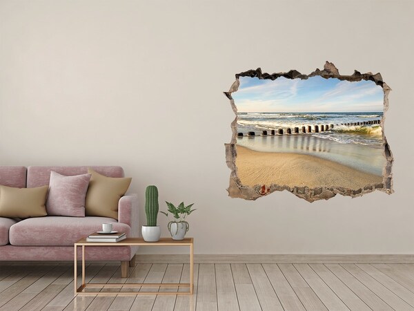 Hole in the wall sticker Sea and beach in the summer sun