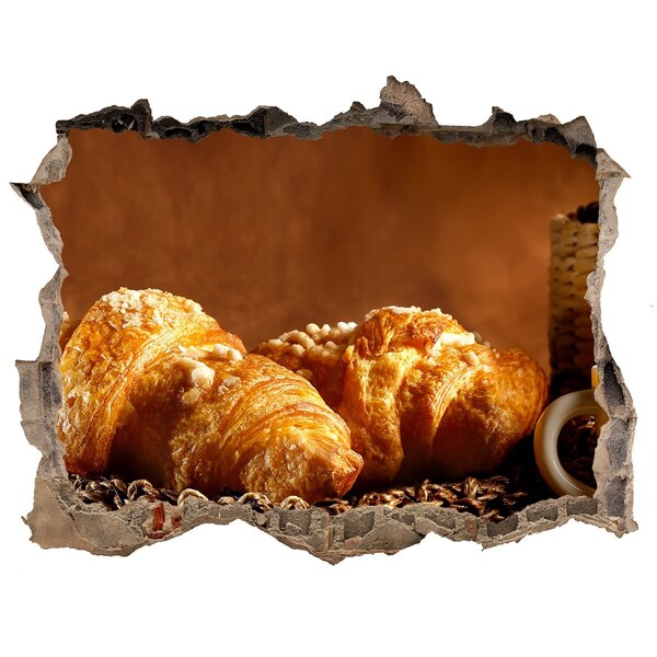 Hole in the wall decal Delicious croissants in a hole in the wall