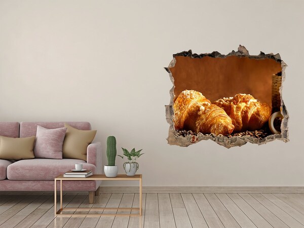 Hole in the wall decal Delicious croissants in a hole in the wall
