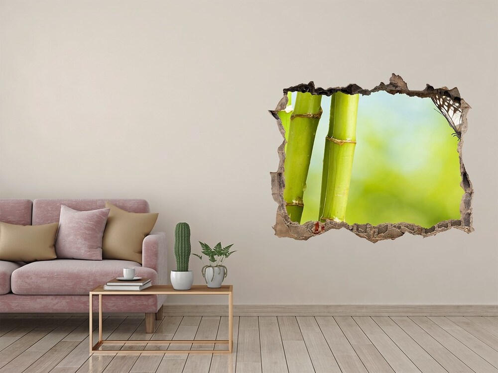 Hole in the wall decal Bamboo and butterfly