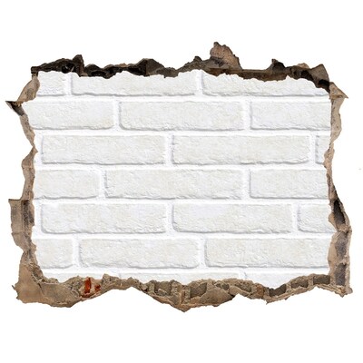 Hole in the wall decal A damaged wall with white bricks