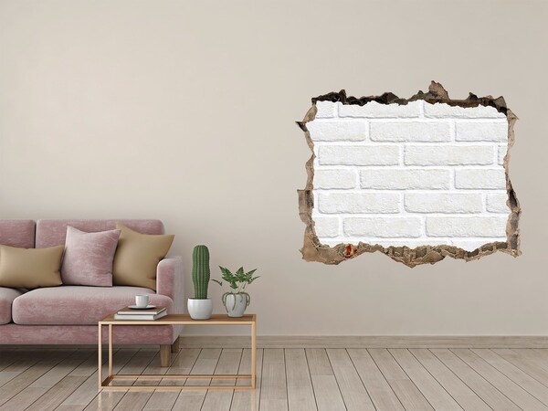 Hole in the wall decal A damaged wall with white bricks