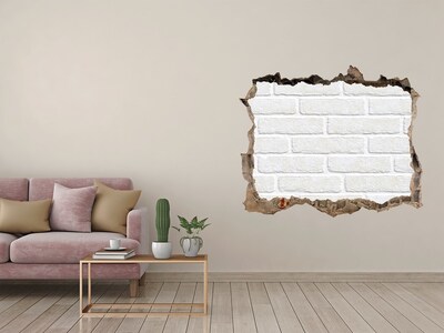 Hole in the wall decal A damaged wall with white bricks