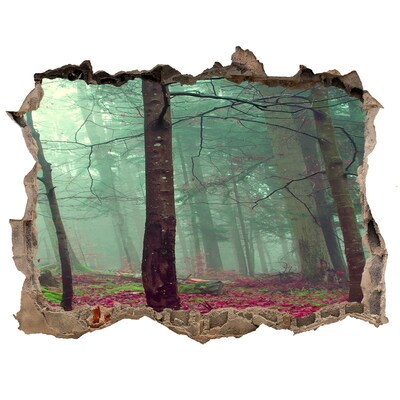 Hole wall sticker Enchanted Forest in the Fog
