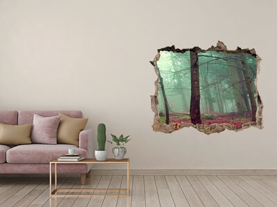 Hole wall sticker Enchanted Forest in the Fog
