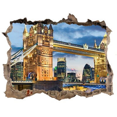 Hole wall sticker Tower Bridge in London