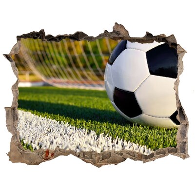 Hole wall sticker Football in action