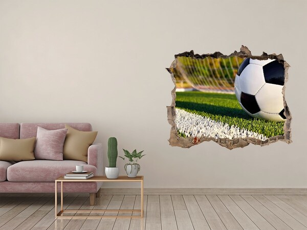 Hole wall sticker Football in action