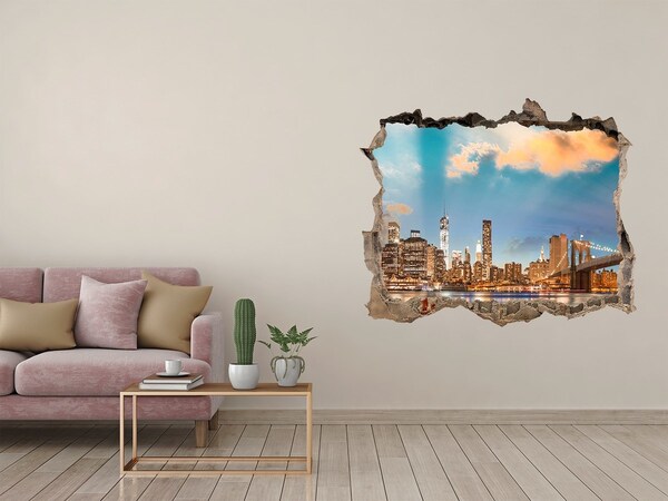 Hole wall sticker View of New York