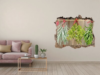 3D wall hole wallpaper Herb garden in ruins