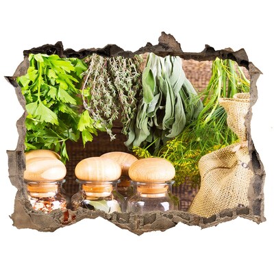 Hole wall sticker Herbal corner in the kitchen