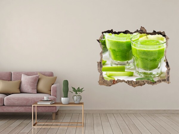 3D wall hole Green cocktail