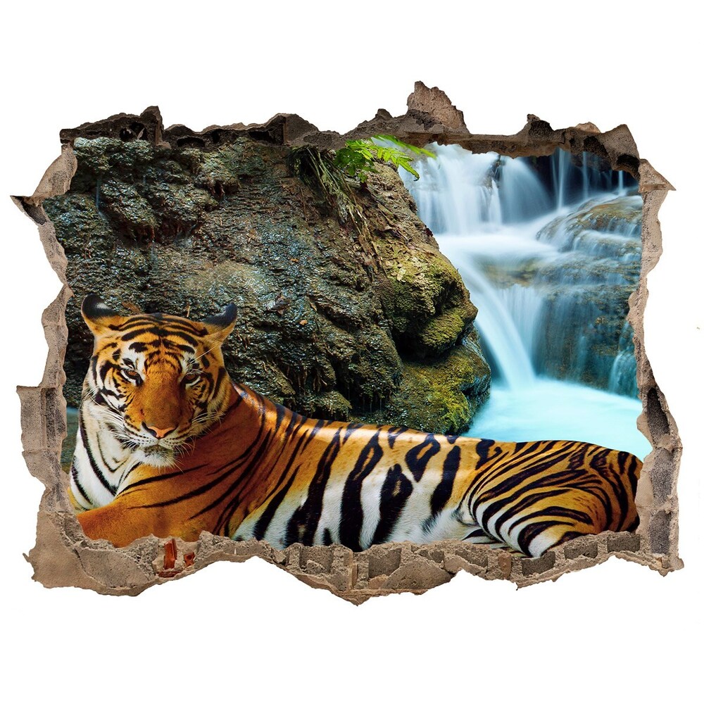 Hole in the wall sticker Waterfall tiger