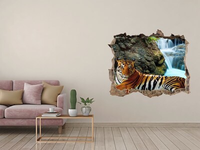 Hole in the wall sticker Waterfall tiger