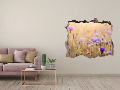 Hole wall sticker Field flowers