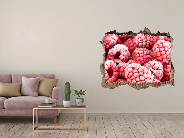 Hole wall sticker Frozen Raspberries in a Hole in the Wall