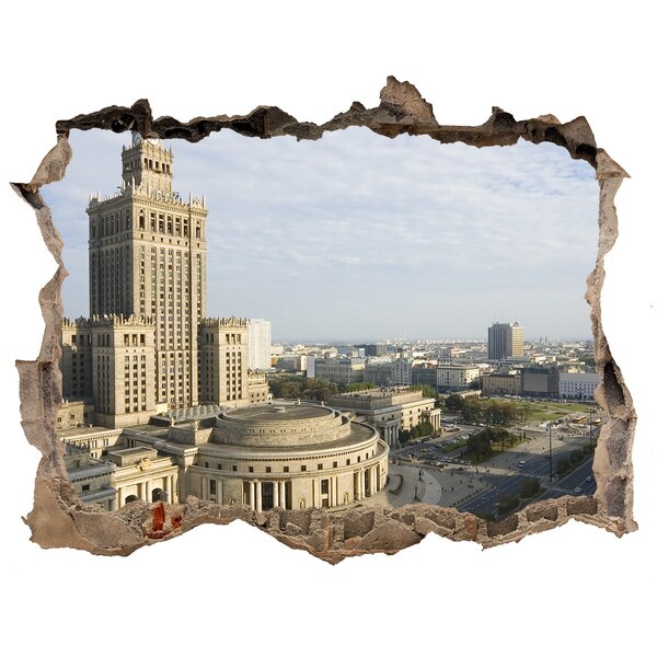 Hole in the wall decal View of Warsaw from a hole in the wall