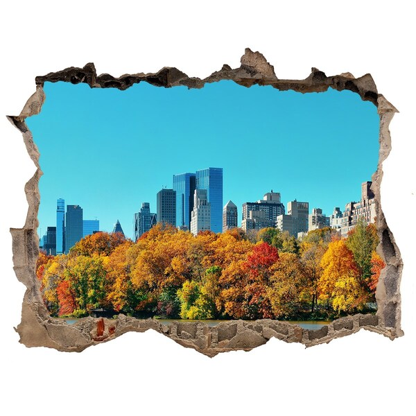 Hole in the wall decal Autumn in New York