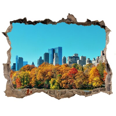 Hole in the wall decal New York in autumn