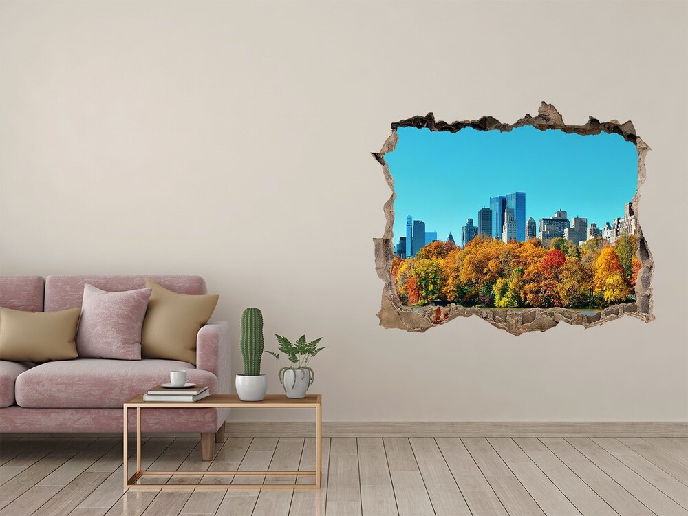 Hole in the wall decal New York in autumn