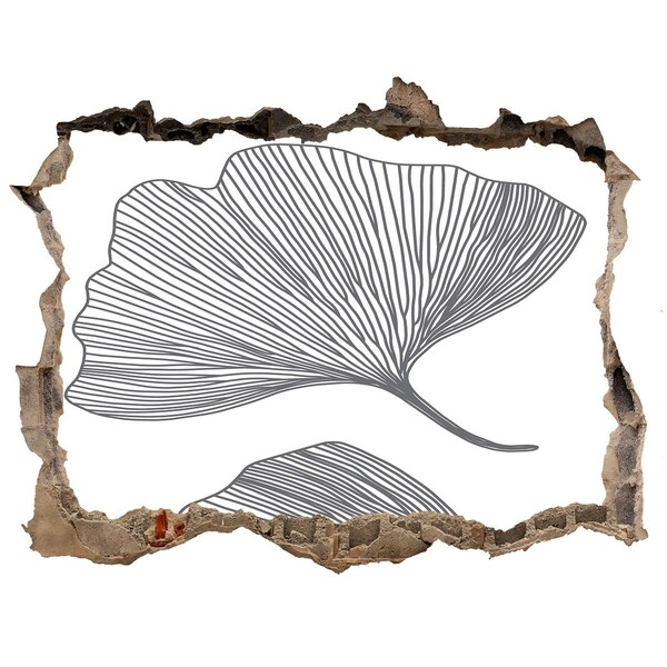 Hole in the wall sticker Leaves in concrete
